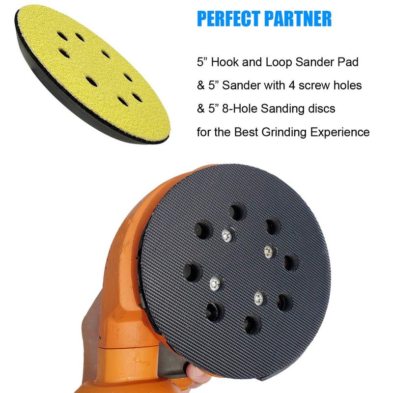 Tockrop 5" Hook and Loop Sander Pad for Ridgid R2600, R2601 Random Orbit Sanders -5 Inch 8 Hole Replacement Sanding Pad for Part Number 300527002 - with Extra Hard Backing - 1 Pack - Image 4